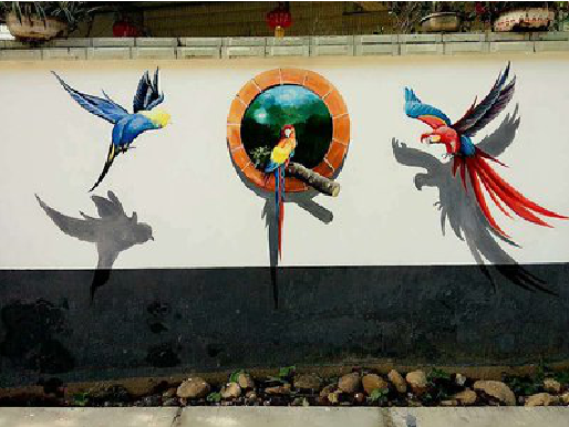  坡头视觉错位-3D墙绘设计