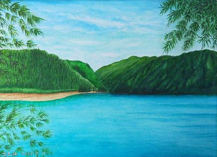 坡头在墙绘中,如何绘画绿水青山?