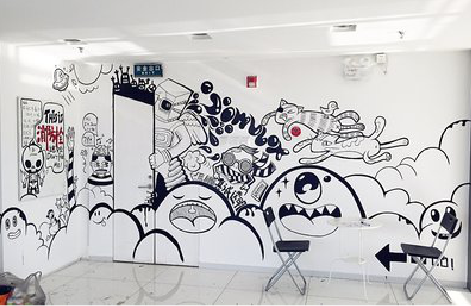 坡头手绘墙并非传统涂鸦。